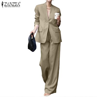 Women Long Sleeve Blazer and Pants Casual Two Piece Suit Sets