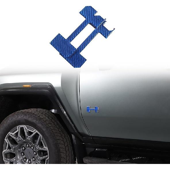 for Hummer EV Accessories Auto 2 Side Doors Body Sticker 3D Badges 2PCS Compatible with Hummer EV 2024 Real Carbon Fiber Decorative Decals (Style A