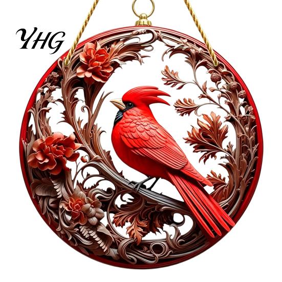 Durable Acrylic Bird Ornament Colorful Hummingbird Wall Hanging Decoration, Stained Suncatcher for Window Indoor Outdoor Decor, Decorative Pendant