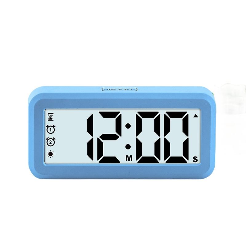 Battery Powered Digital Alarm Clock Backlight Auto Dimmer Timing Countdown 2 Alarm Snooze Table Clock 12/24H Magnetic LCD Clock