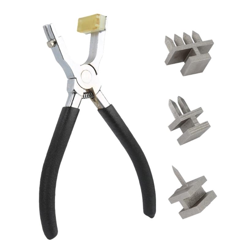 

Professional Leather Hole Punching Pliers Leather Hole Punches Tool with 1/2/4 Prong Drilling Head for Leatherworking 1