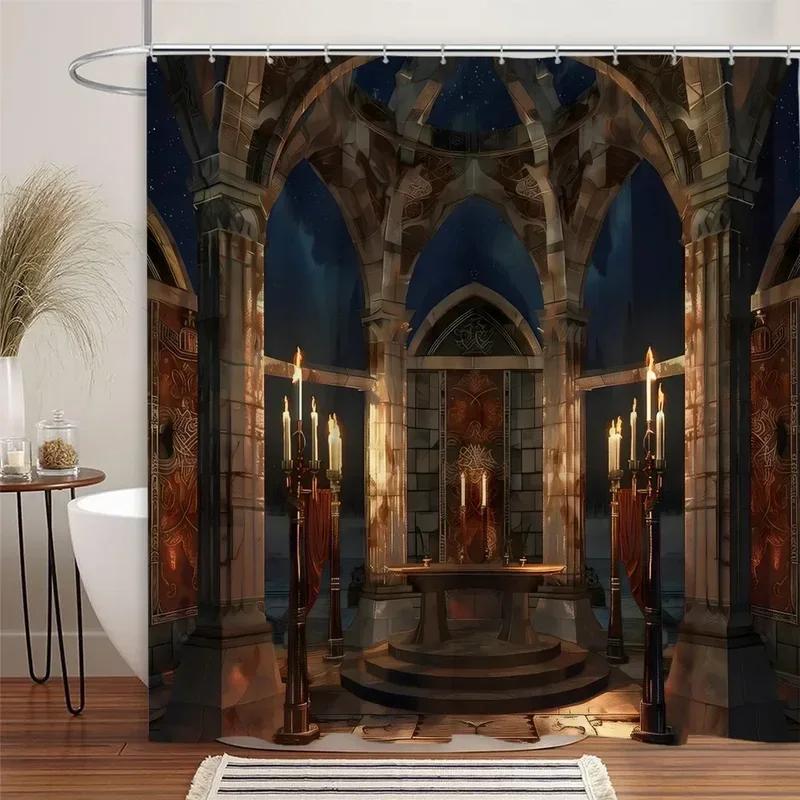 Various Style Shower Curtain With Hooks Waterproof Easy Install Simple Clean For Home Hotel Dorm Bathroom