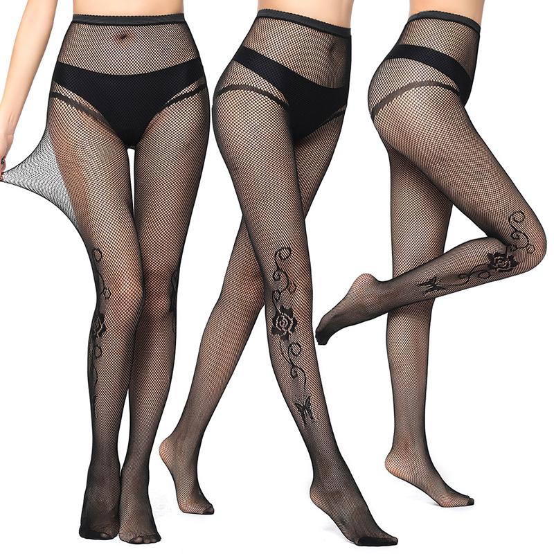Y2K Lace Patterned Fishnet Tights for Women Black Fishnets Leggings Lace Tights Patterned Fishnet Tights High Waist Pantyhose