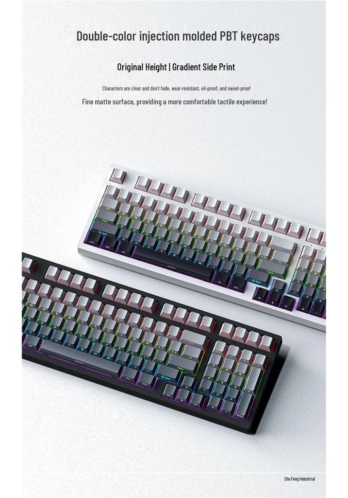 RuiYi F98 Wired 98-Key Mechanical Keyboard, Hot-Swappable, Side-Printed, Full-Key Anti-Ghosting, Office/Gaming.