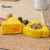 Durable Hamster Burrow Cheese Hideout, Funny Cave House, Small Pet Golden Food Bowl, Cage Accessory for Gerbils, Guinea Pigs Animal Nest