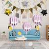 10Pcs Candy Color Striped Aluminum Film Balloons Wear Resistant Birthday Party Decor Scene Decorations Round Striped Balloon