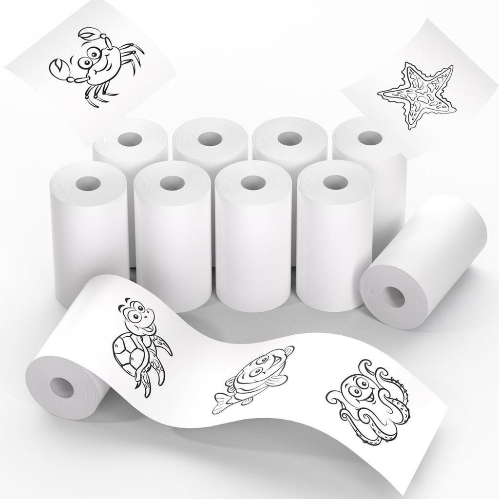 Rolo de Papel Térmico Ecológico Sem BPA para Câmeras Polaroid Infantis (57x25mm)