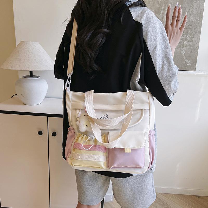 Schoolbag Japanese Sweet Large Capacity Crossbody Bag Female Junior High School High School Student Class Handbag Versatile Shoulder Bag Tuition Bag