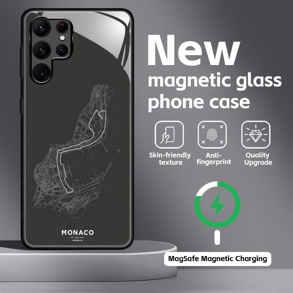 F1 Rennstrecke Print Handyhülle Für Samsung S26 S25 S24 S23 S22 S21 Plus Ultra Note20 Glas Magnetische Hülle
