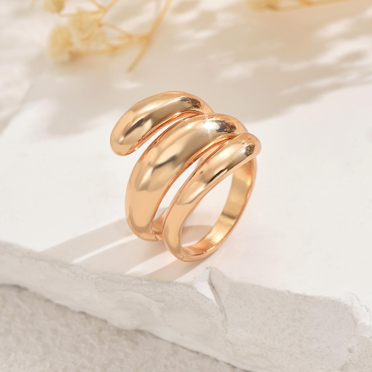 

Geometric Women s Jewelry Geometric Open Ring Design Ring Versatile Premium Multi-layer Ring