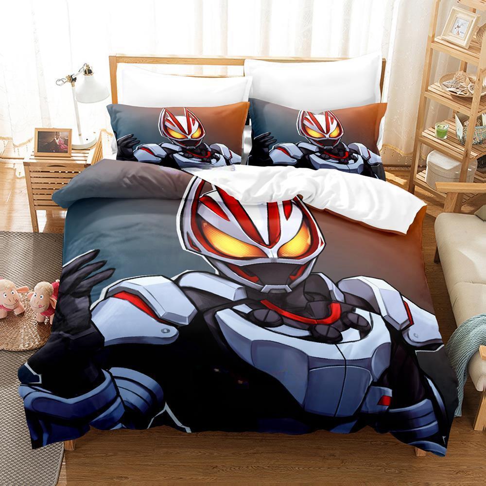 Kamen Rider Geats Bettwäsche-Set, Einzelbett, Doppelbett, Queensize-Bett, Kingsize-Bett, Schlafzimmer für Erwachsene und Kinder, Bettbezug-Set, 3D-Anime-Bettlaken-Set