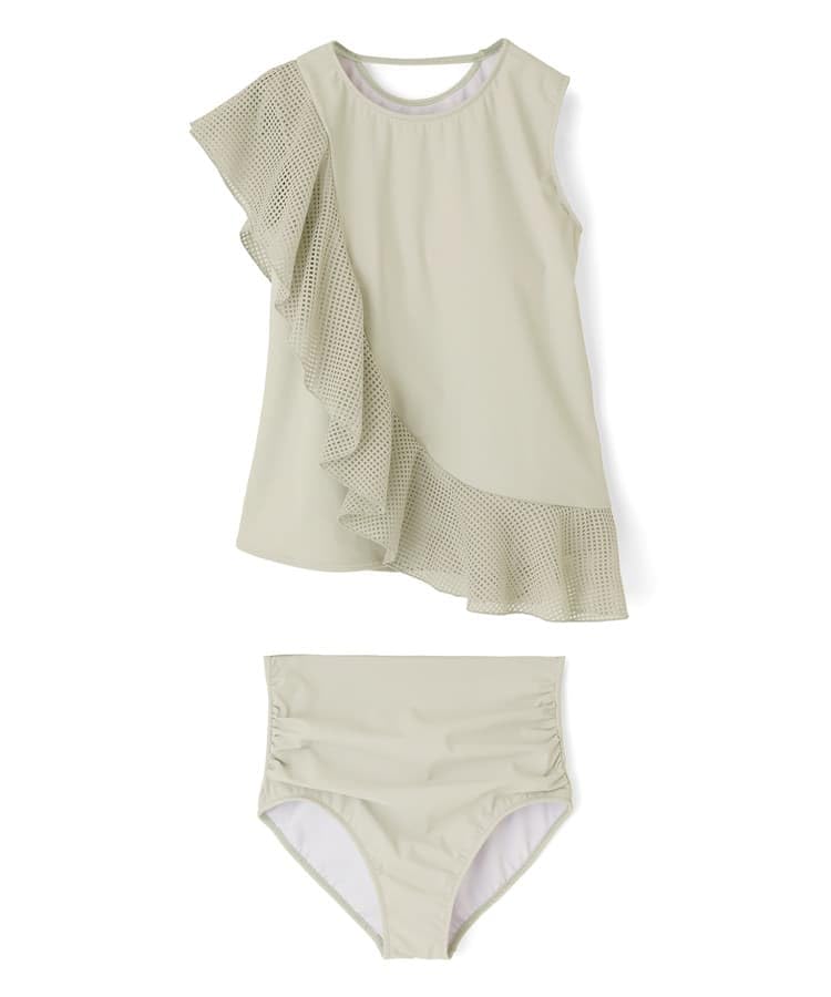 Swimsuit Tankini Set Asymmetric Tops Swimsuit Gray [San-ai Paradise] 55-52-5-1064 Women's