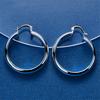 1 pair of 925 sterling silver 35mm exquisite shiny round hoop earrings women's fashion jewelry accessories party gifts