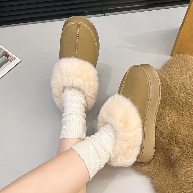 Fashion Snowy Boots for Women in Winter New Brand Plus Thick Solid Bundled Plus Half Casual Cotton Shoes Snow Boots