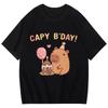 Funny Capybara Printed T Shirt Men Women Vintage Summer Short Sleeve T-shirt 90s Gothic Tshirt Casual EU Size Tees Tops Clothes