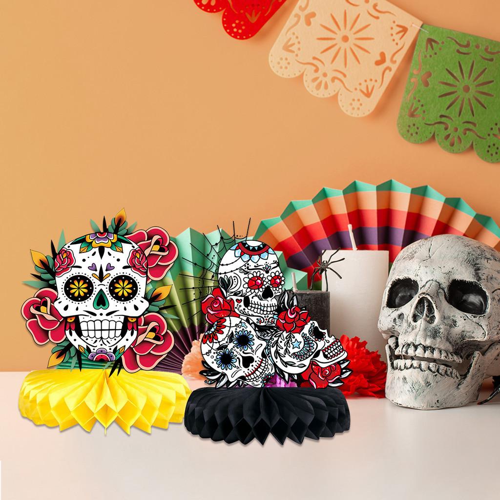 Of The Day Dead Themed Skull Pattern Party Desktop Paper Decoration Ornament