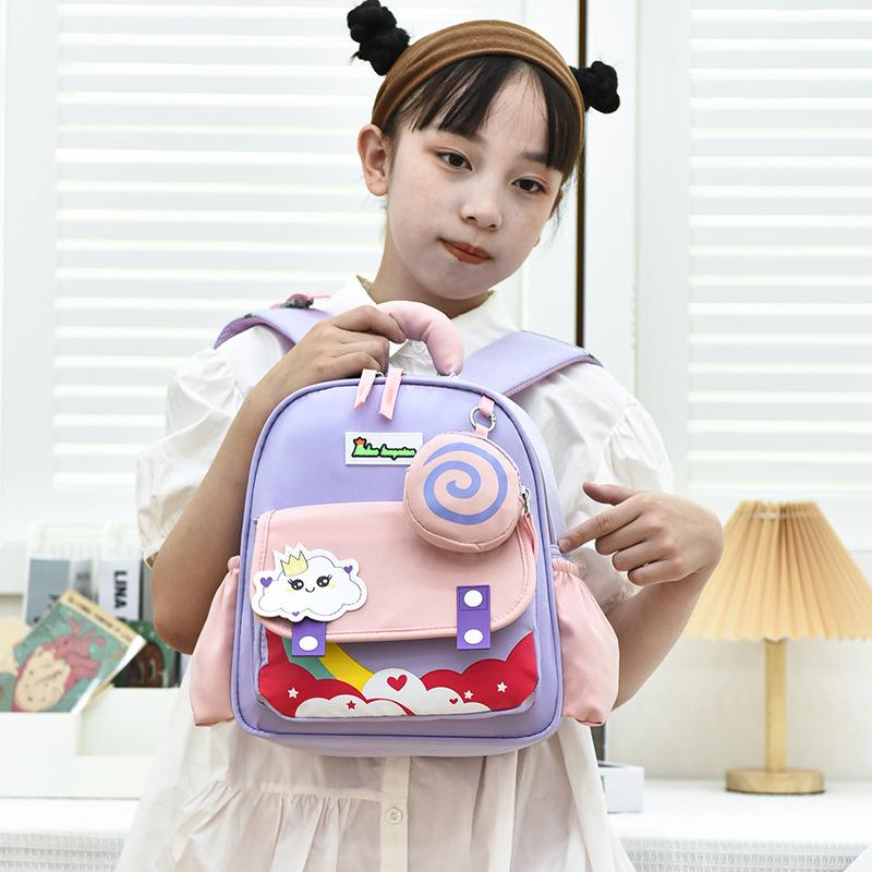 Schoolbag New High-value Children's Backpack Oxford Cloth Children's Fun Cute Kindergarten School Bag Boys and Girls Large Capacity Backpack