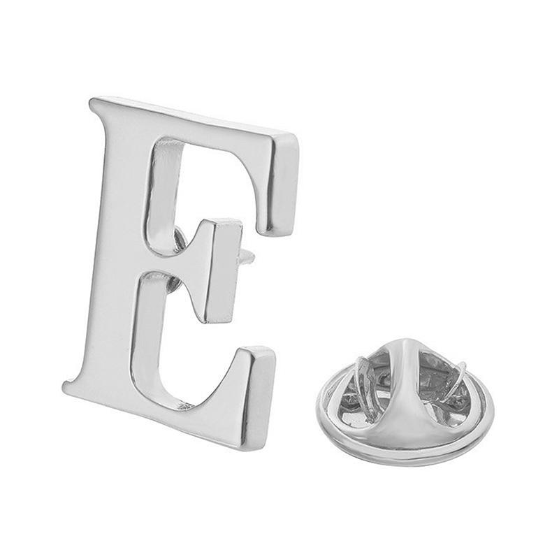 High Quality Classic Style Silver Letter A-Z Metal Brooch Women Men'S Lapel Pin Women'S Hat Scarf Backpack Badge Jewellery