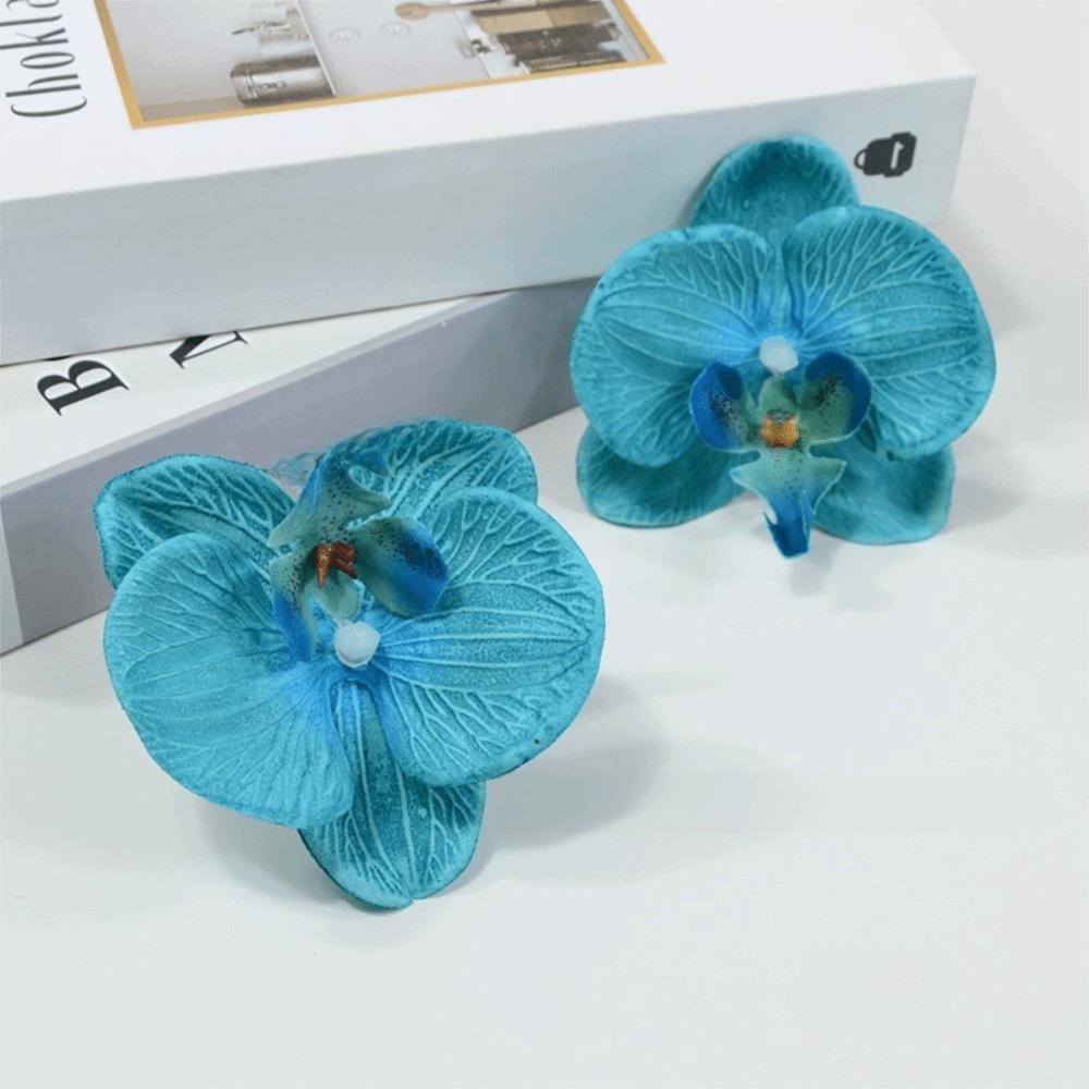 

10pcs Silk Moth Orchid Artificial Flowers Fake Flower Phalaenopsis Simulated Butterfly Orchid DIY Souvenir Gift синий