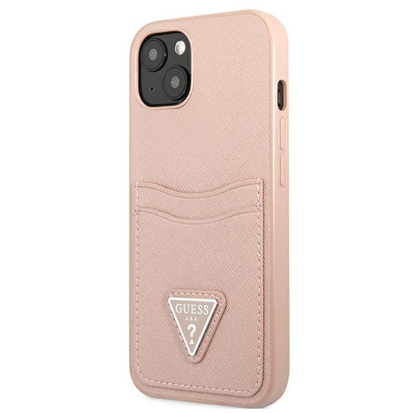 Guess Guhcp13Spsatpp Iphone 13 Mini 5,4Różowy/Pink Hardcase Saffianotriangle Logo Cardslot