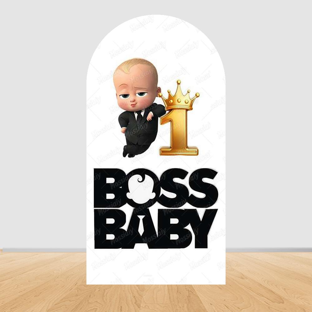 Šťastné narozeniny Boss Baby Oblouk Pozadí Kryt Klučičí Narozeniny Miminkovská Oslava Dekorace Fotografické Pozadí Rekvizity