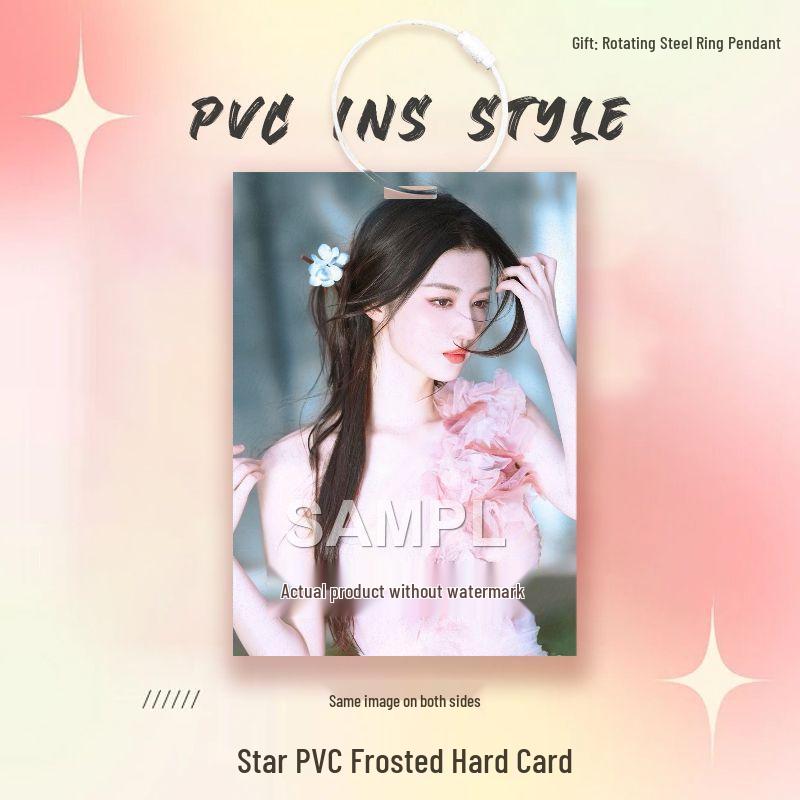 Wang Churan PVC Mini Card Holder and Personalized Pendant Decoration PVC Frosted Hard Card (7cm x 10cm)