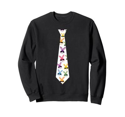 Komik Paskalya Tavşanı Kravat Boyunbağı Grafik Erkek Çocuklar Yetişkinler Sweatshirt