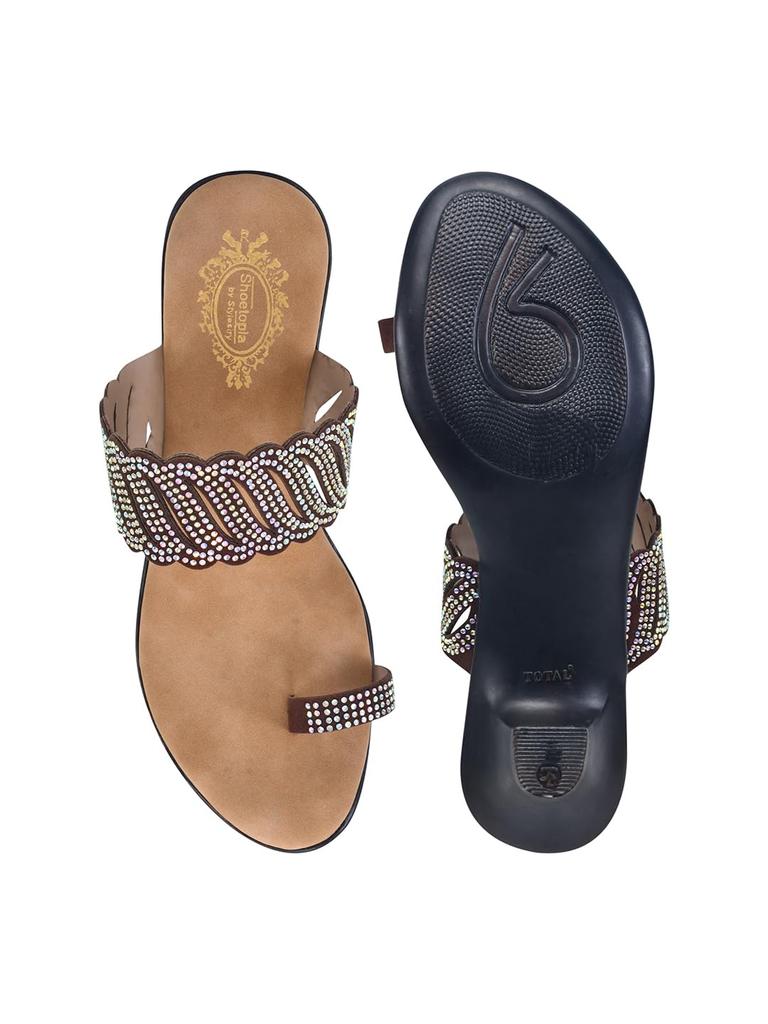 Shoetopia Damen Stilvolle Komfort Sandalen | Offene Zehenpartie zum Hineinschlüpfen Lässige Ethnische Tägliche Tragesandalen für Damen & Mädchen