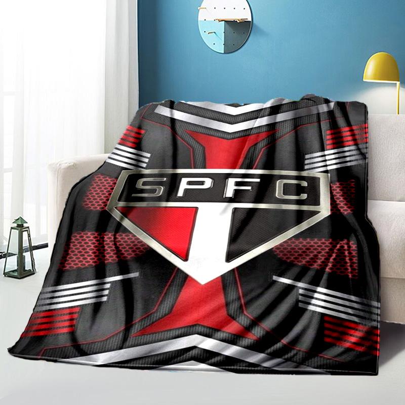 Pau-lo Fc Emblem Printed Throws Blanket Soft Flannel Blankets for Couch Bed Gifts for Men Women Picnic Blanket Christmas Gifts