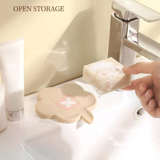 Portasapone drenante a forma di fiore Vassoio portasapone antiscivolo Estendi la vita del sapone Scatola portasapone facile da pulire Accessori da cucina per il bagno