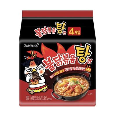 Samyang Buldak mydlo Ramen s horkou kuracou príchuťou vo vrecúšku 145g (4 balenia)