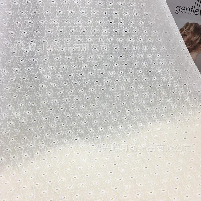 

23 styles 100x130cm White Cotton Fabric Eyelet Embroidered Cotton Lace Material for Sewing Dress,By the Meter 100x130cm