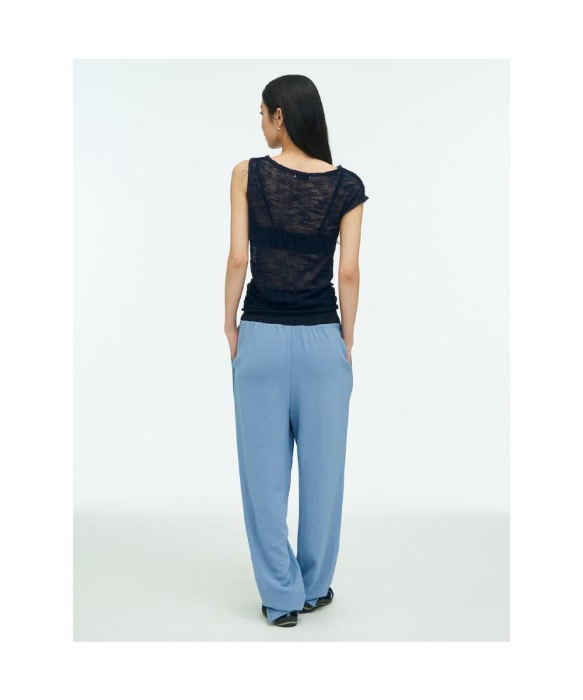 Anggae Wave Knit Top Navy