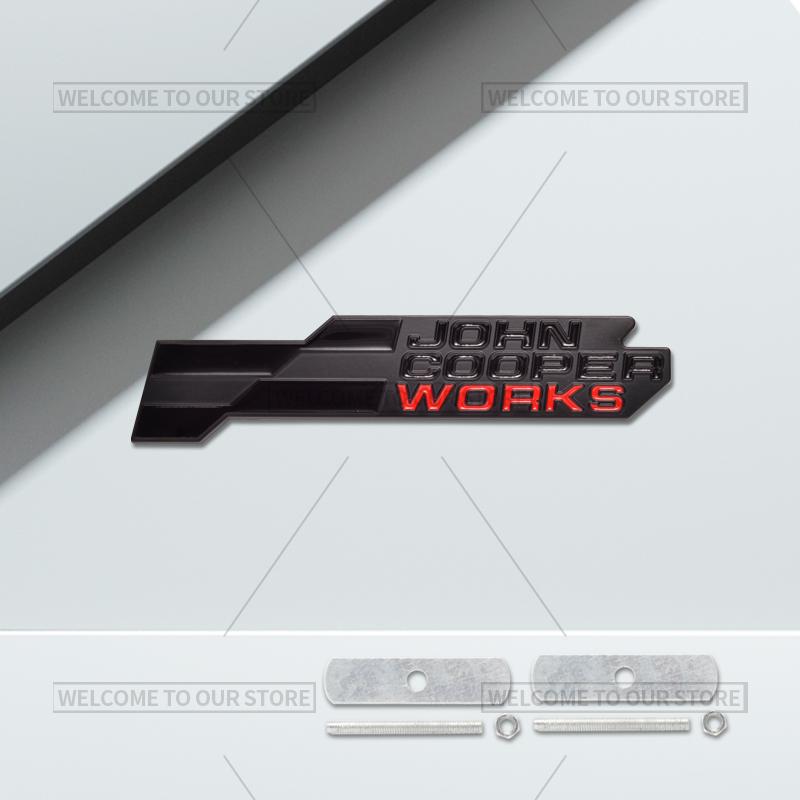 3D Car John Cooper Works Grille Emblem JCW Badge Metal Stickers Rear Trunk Decals For Mini Cooper S F66 F65 F67 U25 J01 J05 R61