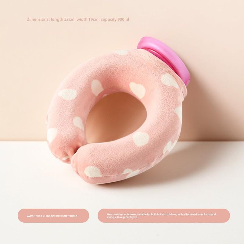 Hot Water Bottle with Water Filling, U-Shaped Heat Therapy, Thickened Explosion-Proof, Shoulder and Neck Physiotherapy, Neck-Specific Warm Water Bag