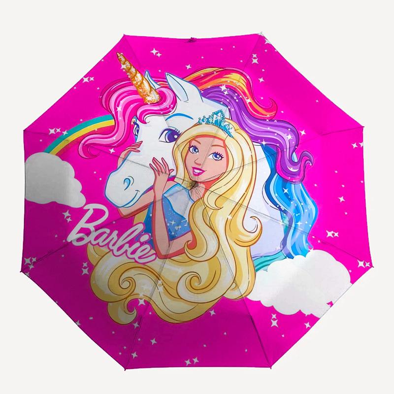 1pc Barbie Unicorn Fantasy Umbrella with Plastic Handle,Suitable for All Seasons Travel Outdoor Multi-functional UmbrellaDCS185