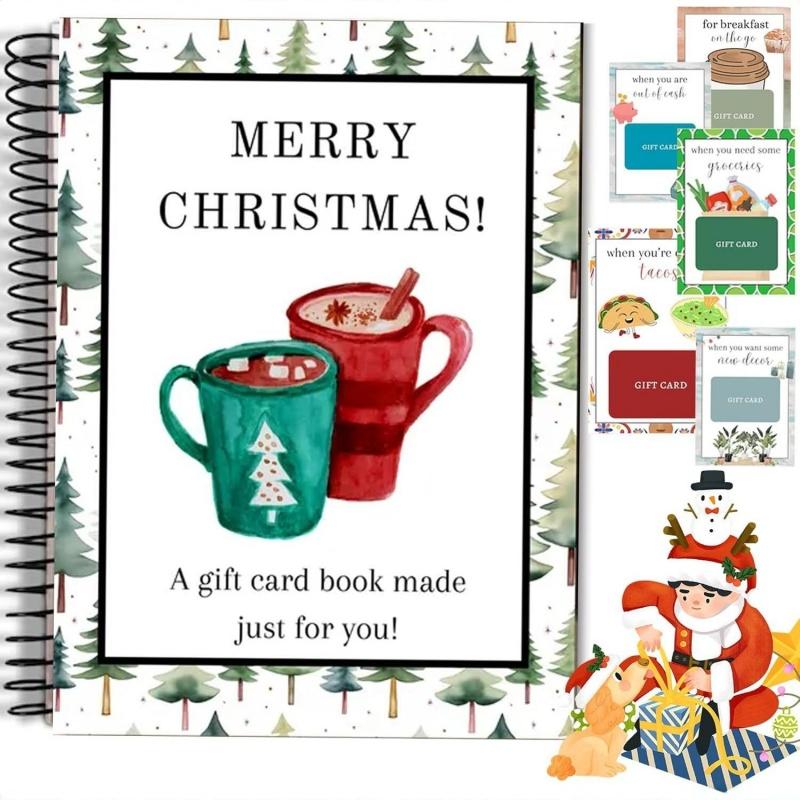 Spiral-Bound Christmas Gift Card Book Festival Christmas Gifts for Teenagers Greeting Cards Holder Greeting Card Organizer