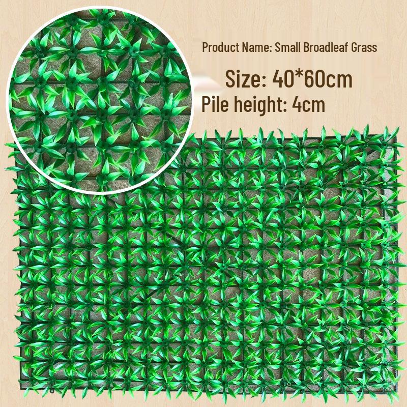 Eucalyptus Artificial Plant Wall Decoration - Greenery Background with Faux Flowers and Lawn Grass Turf