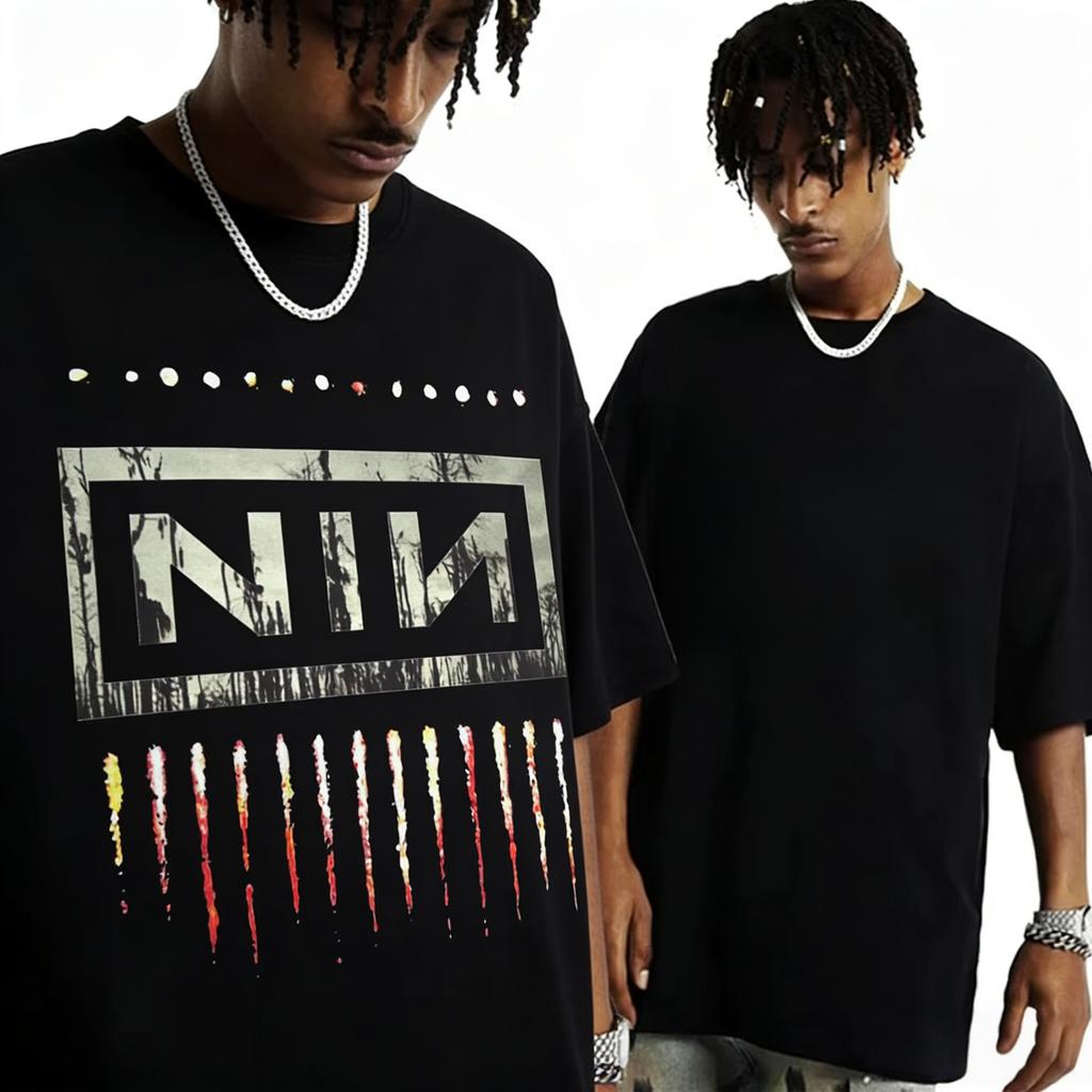 Nine Inch Nails NIN Rockband Kleding Heren Dames Katoenen T-shirt Katoenen Tee Print Oversized T-shirt Zomer Unisex Kleding 2026