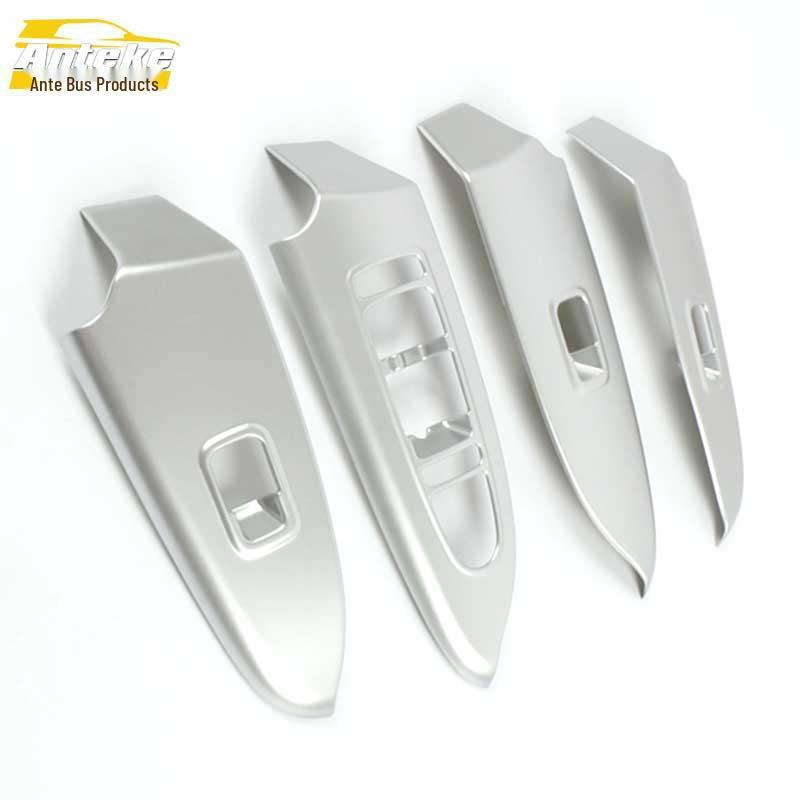 Yuan Glass Switch Decorative Frame & Electroplated Sub-Silver Car Window Armrest Lift Button Sequins