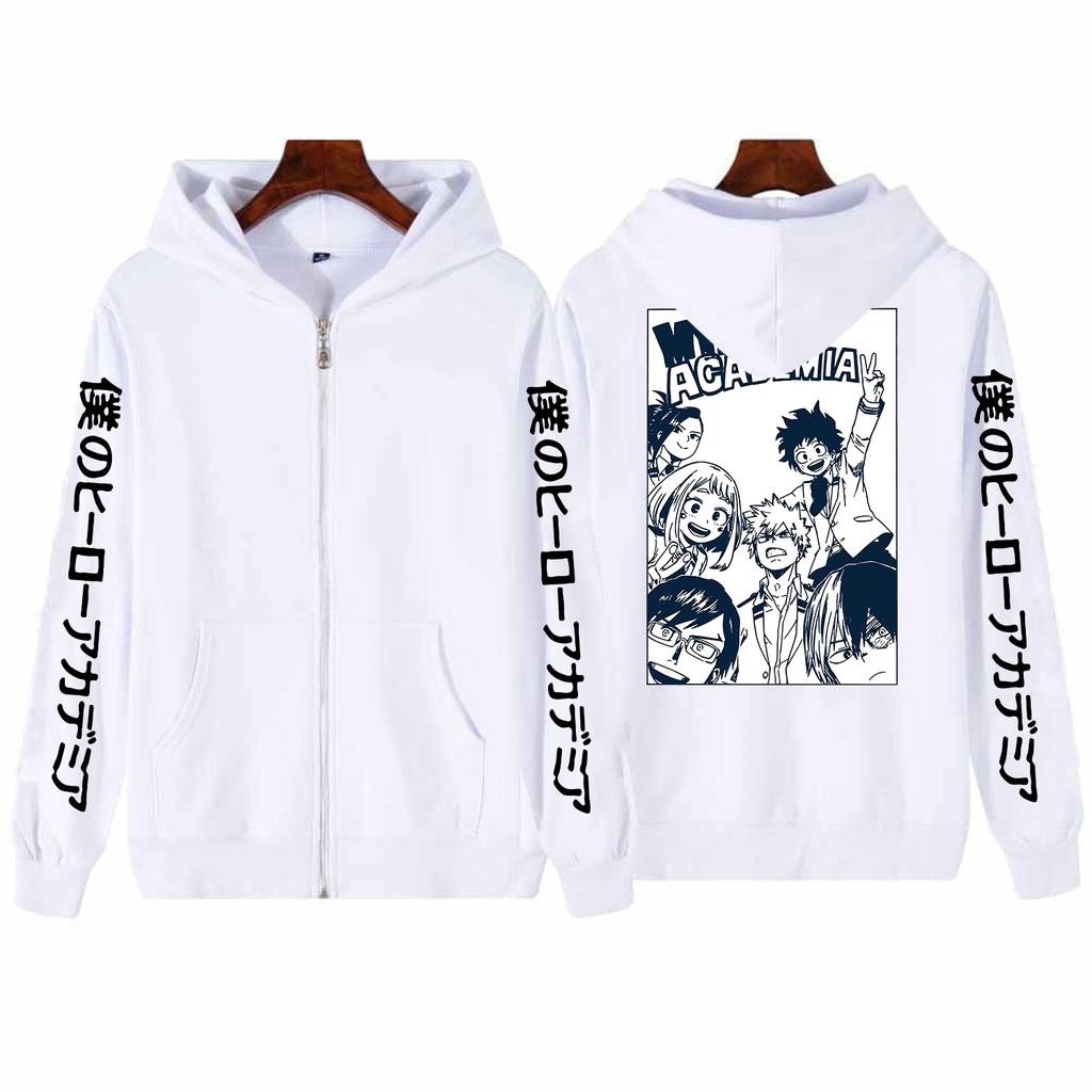 Hot Anime My Hero Academia Bakugou Katsuki Bluza z kapturem Todoroki Shoto Bluzy z nadrukiem Mężczyźni/Kobiety Długie rękawy Kurtka z zamkiem błyskawicznym Płaszcze