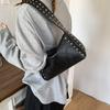 Summer New Stylish Design Solid PU Shoulder Bags Rivets Half Mo Persality Super Cool Hot Girl Style Armpit Bags for Women