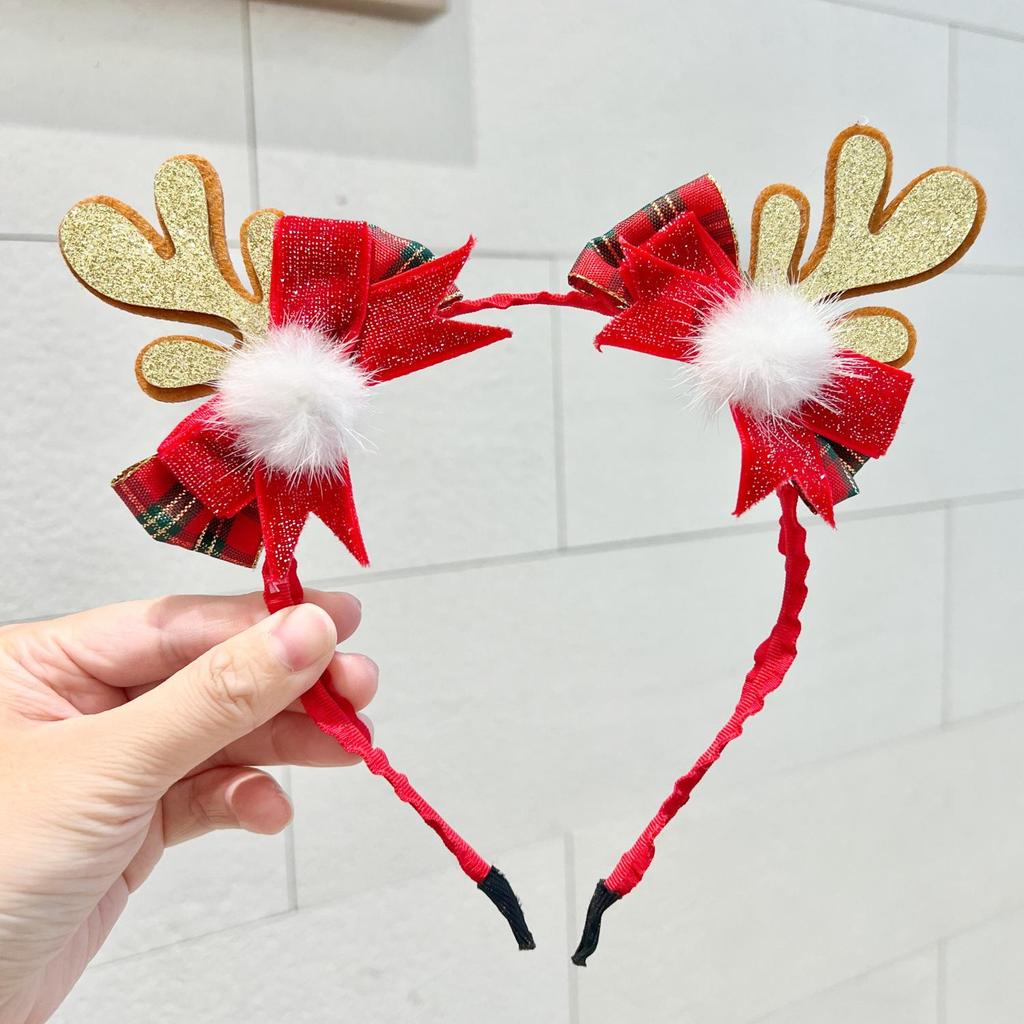 Sweet Christmas Antler Bow Headdress - Festive Fairy Hair Accessory