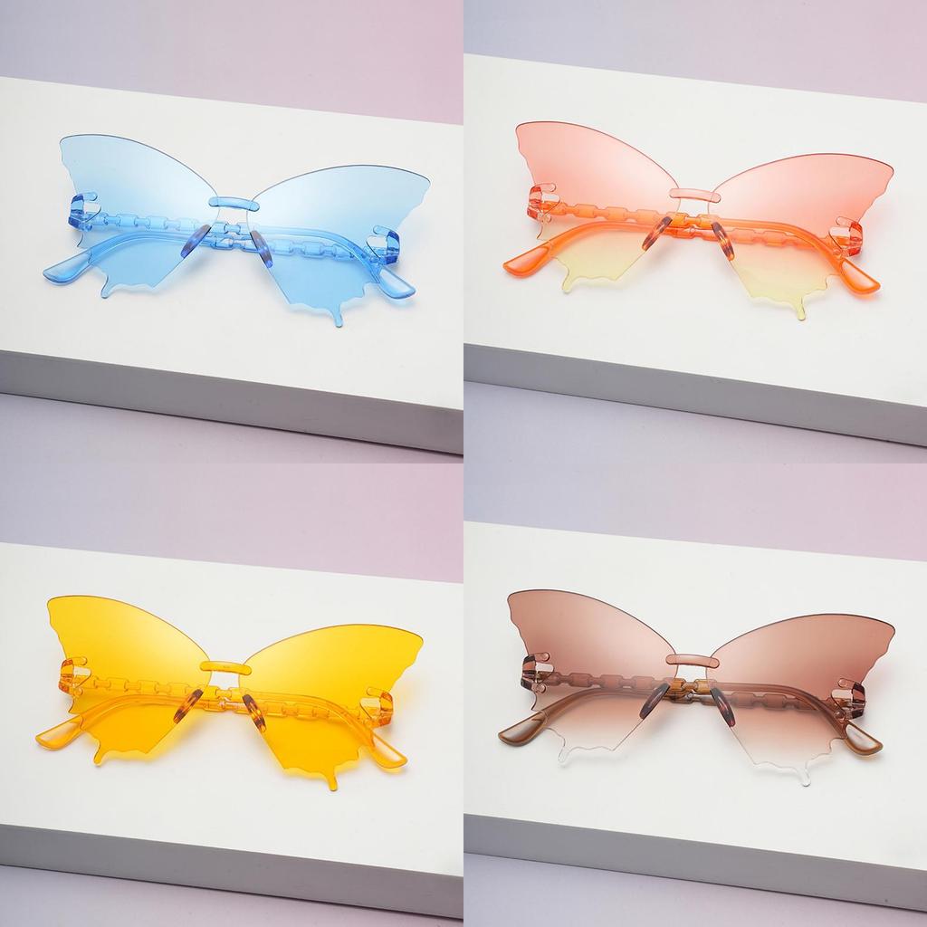 Butterfly Eyewear Unisex Frameless Sunglasses With Resin Lenses For Travel And Fashion