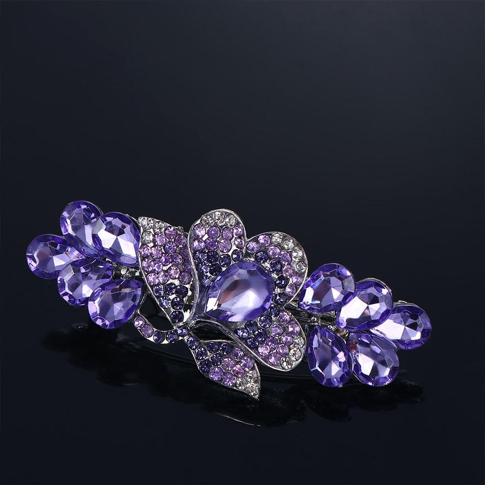 Ponytail Holder Headwear Crystal Flower Korean Barrettes Hairpins Spring Clips Women Hair Clips