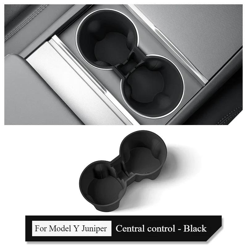 For Tesla Model Y Juniper 2025 Center Console Storage Organizer Box Tray Armrest Hidden Box Cup Holder New Model 3 Highland 2024