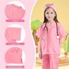9pz Uniformi da Infermiere per Bambini e Bambine Camici Chirurgici Bianchi da Medico con Stetoscopio Costume per Festa di Carnevale dei Bambini