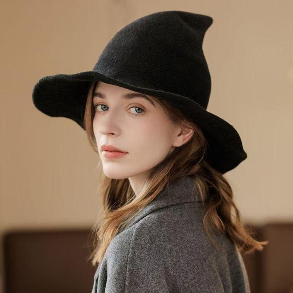 High Quality Party Hat Wool Knit Costume Hat Wacky Magical Hat  For Women