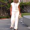 2025 Spring/Summer Elegant Sleeveless Retro European & American Fashion Women's Two-Piece Set