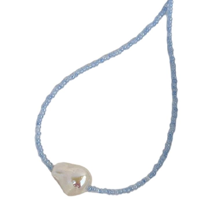 

Cute Girl Neck Ornament Clavicle Chain Beads Choker Resin Material for Girls синій